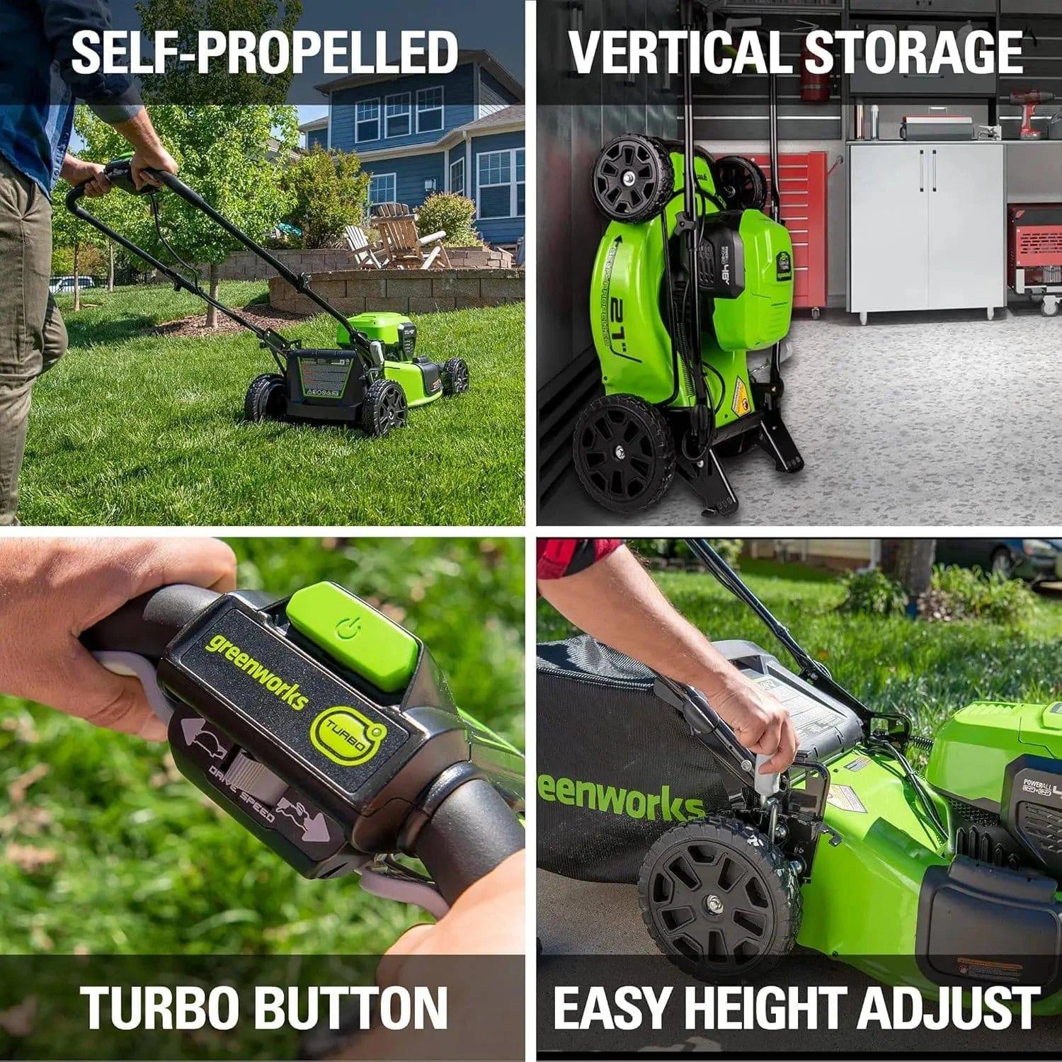 48V (2x24V) 21" Cordless Battery Self-Propelled Mower 10" String Trimmer 320 CFM Blower Combo Kit w/ (2) 5.0Ah Batteries - ALL TRENDY STUFF