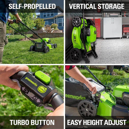 48V (2x24V) 21" Cordless Battery Self-Propelled Mower 10" String Trimmer 320 CFM Blower Combo Kit w/ (2) 5.0Ah Batteries - ALL TRENDY STUFF