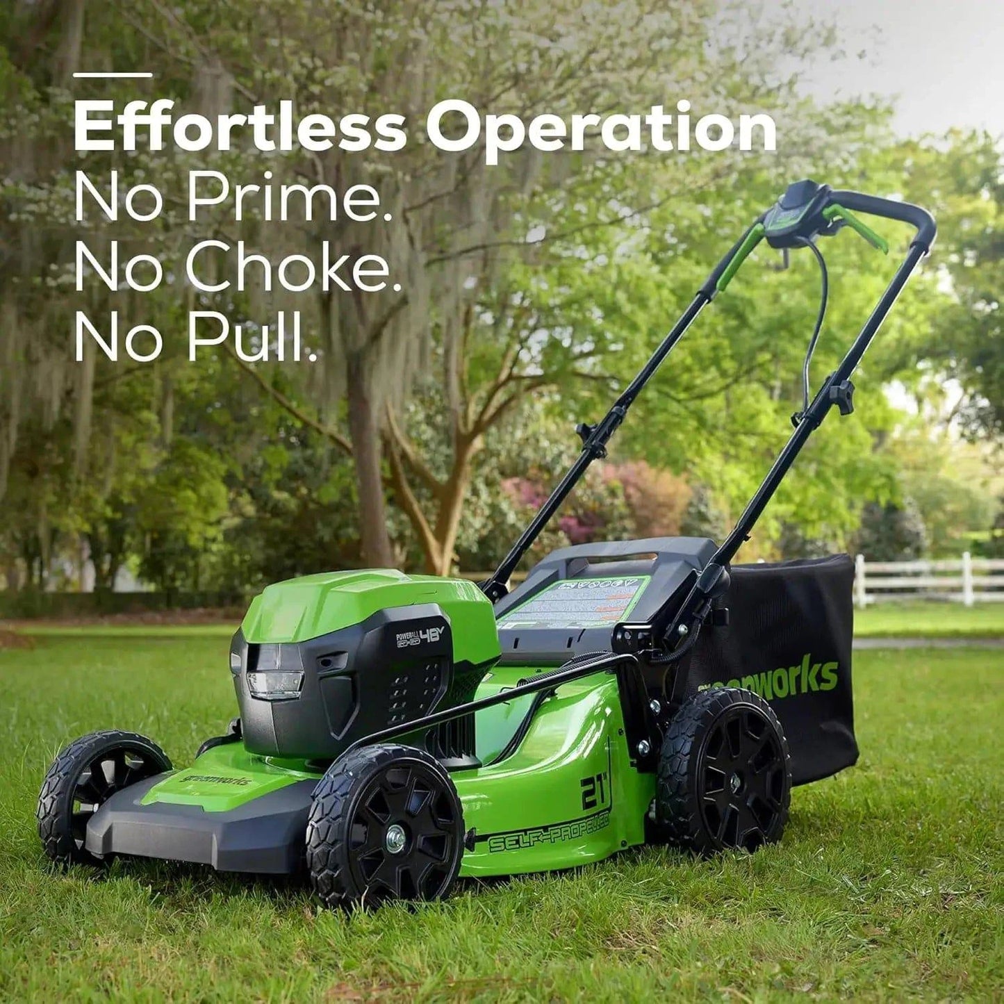 48V (2x24V) 21" Cordless Battery Self-Propelled Mower 10" String Trimmer 320 CFM Blower Combo Kit w/ (2) 5.0Ah Batteries - ALL TRENDY STUFF