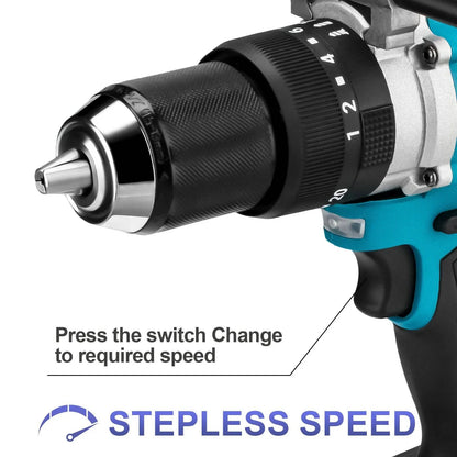 650NM 13MM Brushless Electric Drill 20+3 Torque Cordless Impact Drill Hammer Li-ion Electric Screwdriver For Makita 18V Battery - ALL TRENDY STUFF