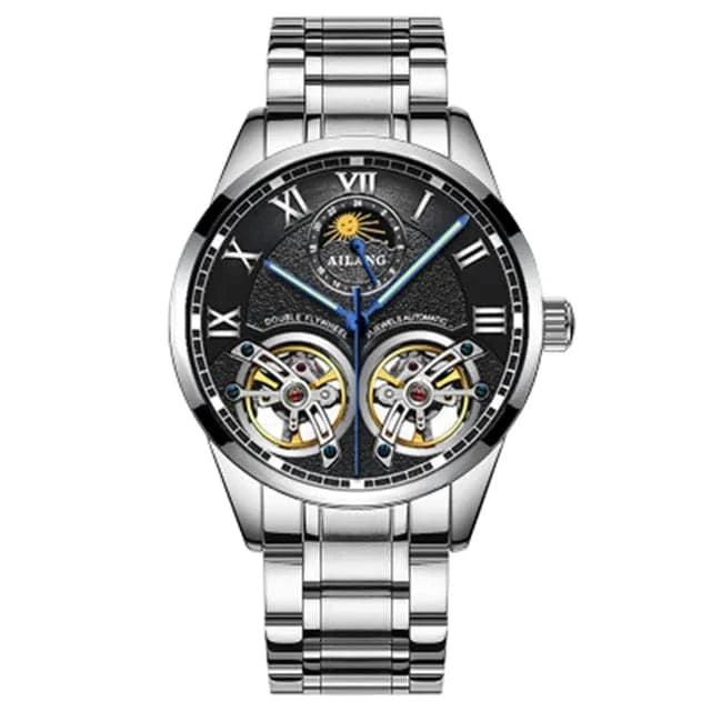 AILANG Original Design men's Double Flywheel Automatic Mechanical Watch Fashion Leisure Business Luxury Clock - ALL TRENDY STUFF