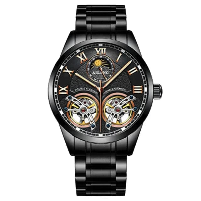 AILANG Original Design men's Double Flywheel Automatic Mechanical Watch Fashion Leisure Business Luxury Clock - ALL TRENDY STUFF