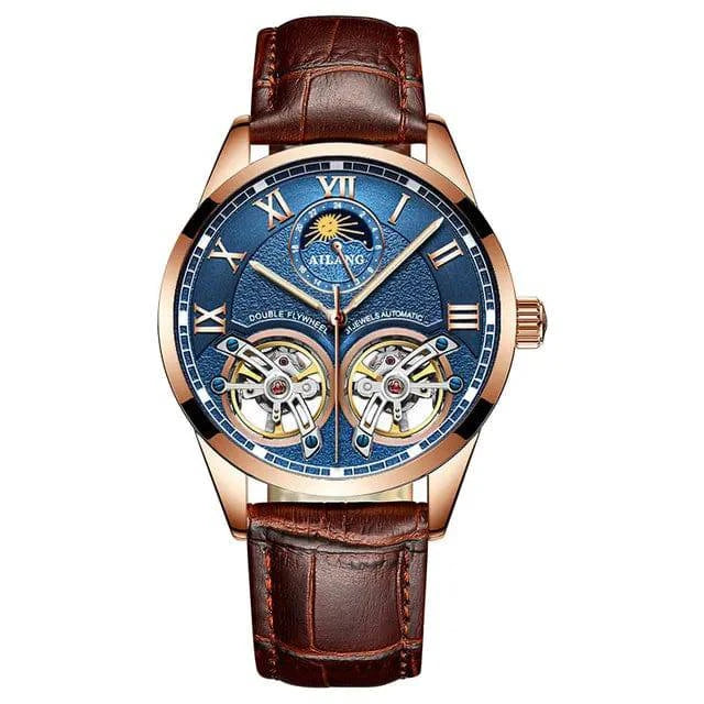 AILANG Original Design men's Double Flywheel Automatic Mechanical Watch Fashion Leisure Business Luxury Clock - ALL TRENDY STUFF