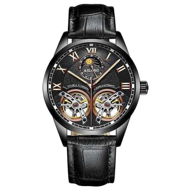 AILANG Original Design men's Double Flywheel Automatic Mechanical Watch Fashion Leisure Business Luxury Clock - ALL TRENDY STUFF