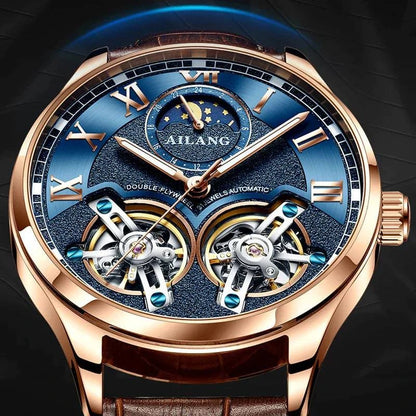 AILANG Original Design men's Double Flywheel Automatic Mechanical Watch Fashion Leisure Business Luxury Clock - ALL TRENDY STUFF