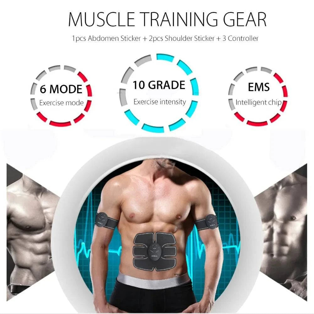 EMS Wireless Muscle Stimulator Trainer Smart Fitness Abdominal Training Electric Weight Loss Stickers Body Slimming Massager - ALL TRENDY STUFF