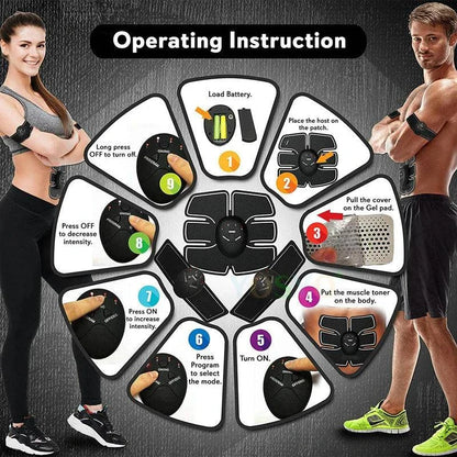 EMS Wireless Muscle Stimulator Trainer Smart Fitness Abdominal Training Electric Weight Loss Stickers Body Slimming Massager - ALL TRENDY STUFF