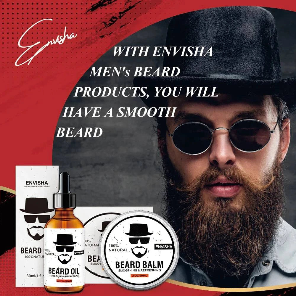 ENVISHA Growth Beard Care Oil Beard Cream Thicker More Full Thicken Hair For Men Grooming Treatment Clean Repair Moisturizing - ALL TRENDY STUFF