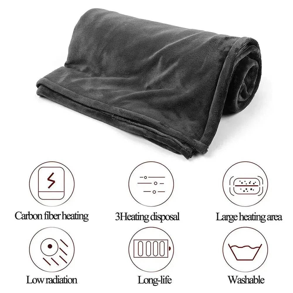 Electric Heating Outer Shawl Blanket Two-Sided Coral Fleece Warm Body Shawl Cloak USB Heating Blanket Cold-Proof Warm Blanket - ALL TRENDY STUFF