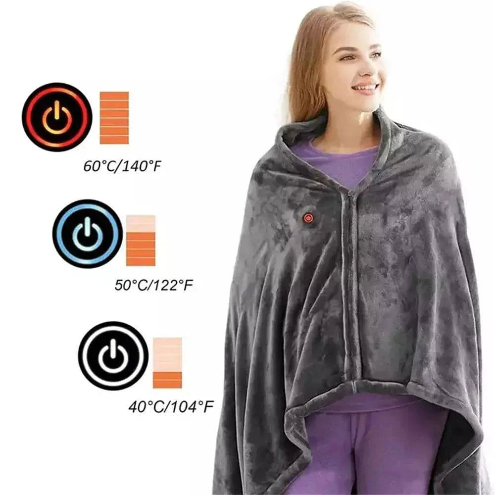 Electric Heating Outer Shawl Blanket Two-Sided Coral Fleece Warm Body Shawl Cloak USB Heating Blanket Cold-Proof Warm Blanket - ALL TRENDY STUFF