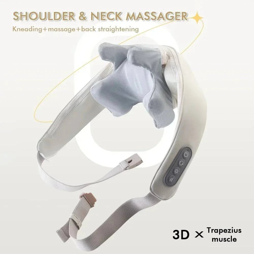 Electric Neck And Back Massager Wireless Neck And Shoulder Kneading Massage Pillow Cervical Back Muscle Relaxing Massage Shawl - ALL TRENDY STUFF