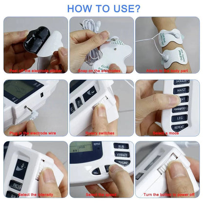 Electrical EMS Tens Massage 10 Level 16 Pads Pulse Acupuncture Muscle Stimulator Physiotherapy Machine Body Relax Health Care - ALL TRENDY STUFF