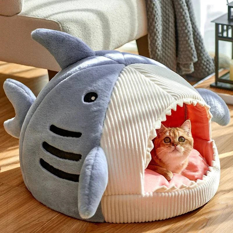 Enclosed Warm Cat Bed For Portable Pet Beds Sweet Kittens Basket Cushion Cat Pillow Mat Tent Puppy Nest Cave Cats House Goods - ALL TRENDY STUFF