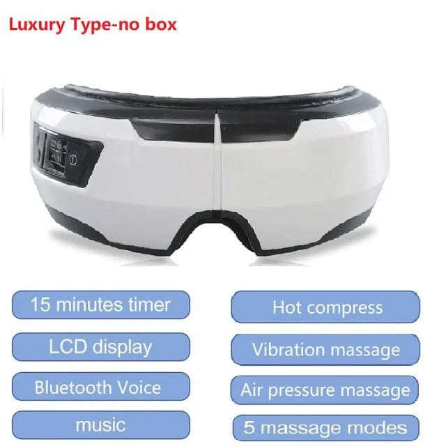 Eye Massager Vibration Therapy Air Pressure Heating Massage Relax Health Care Fatigue Stress Bluetooth Music Improve Vision - ALL TRENDY STUFF