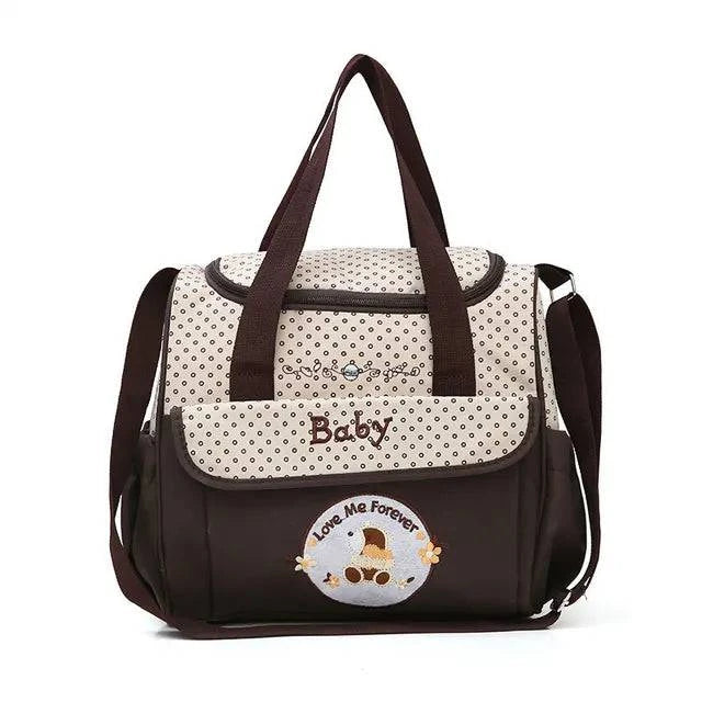 Fashion Mommy Bag Multifunctional and Large Capacity Cartoon Little Bear One Shoulder Oblique Straddle Bag Mommy Bag Five Set - ALL TRENDY STUFF