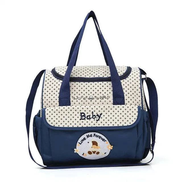 Fashion Mommy Bag Multifunctional and Large Capacity Cartoon Little Bear One Shoulder Oblique Straddle Bag Mommy Bag Five Set - ALL TRENDY STUFF