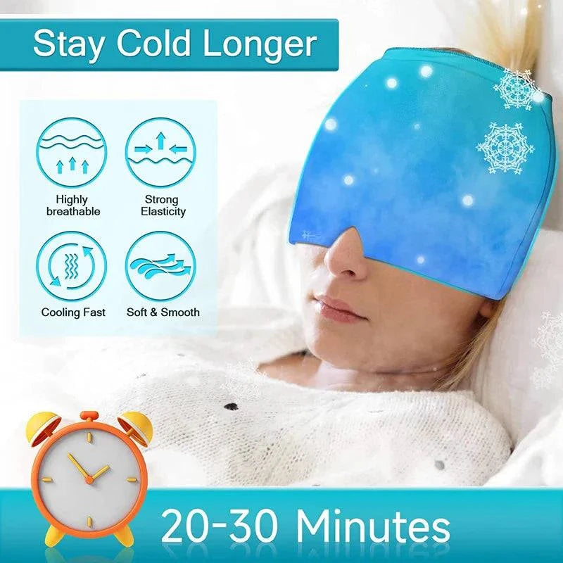 Form Fitting Gel Ice Headache Migraine Relief Hat Cold Compress Therapy Cap  Ice Head Wrap Pack Mask  for Tension Sinus Stress - ALL TRENDY STUFF