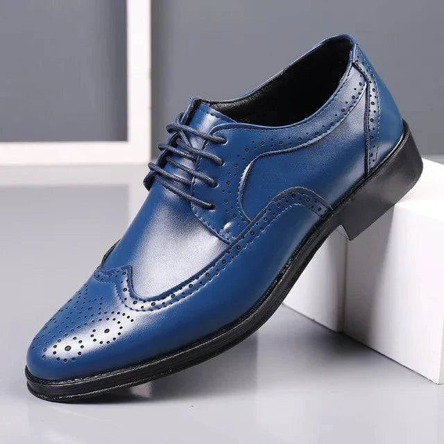 Leather Brogue Dress Shoes Classic Business Formal Shoes Man Handcrafted Men's Oxford Shoes Genuine Calfskin - ALL TRENDY STUFF