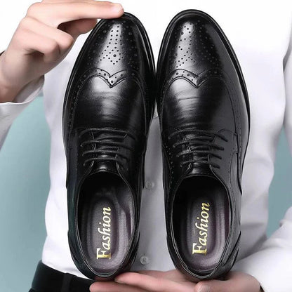 Leather Brogue Dress Shoes Classic Business Formal Shoes Man Handcrafted Men's Oxford Shoes Genuine Calfskin - ALL TRENDY STUFF