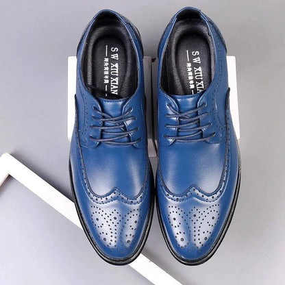 Leather Brogue Dress Shoes Classic Business Formal Shoes Man Handcrafted Men's Oxford Shoes Genuine Calfskin - ALL TRENDY STUFF