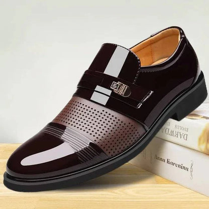 Luxury Brand PU Leather Fashion Men Business Dress Loafers Pointed Toe Black Shoes Oxford Breathable Formal Wedding Shoes 698 - ALL TRENDY STUFF