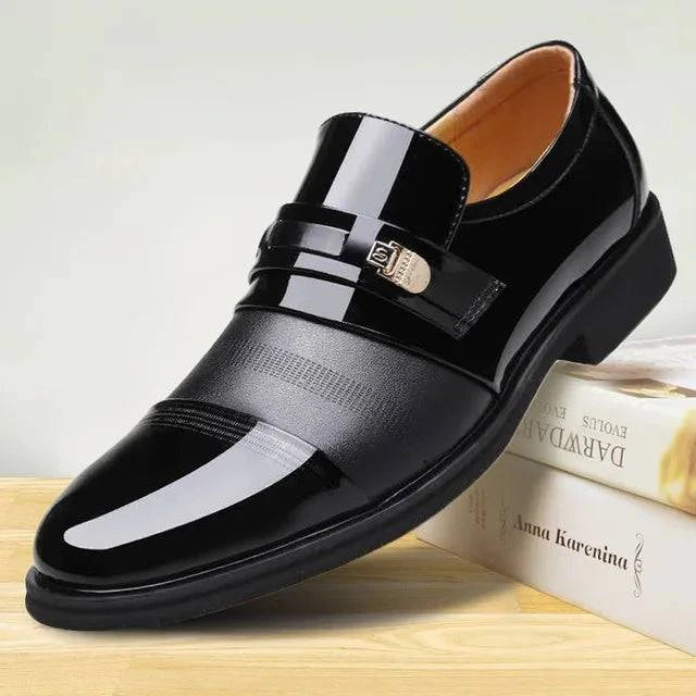 Luxury Brand PU Leather Fashion Men Business Dress Loafers Pointed Toe Black Shoes Oxford Breathable Formal Wedding Shoes 698 - ALL TRENDY STUFF