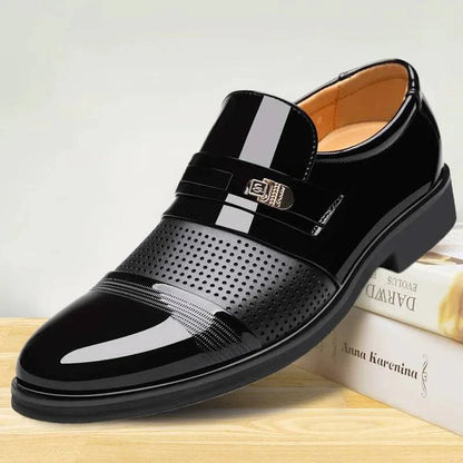 Luxury Brand PU Leather Fashion Men Business Dress Loafers Pointed Toe Black Shoes Oxford Breathable Formal Wedding Shoes 698 - ALL TRENDY STUFF