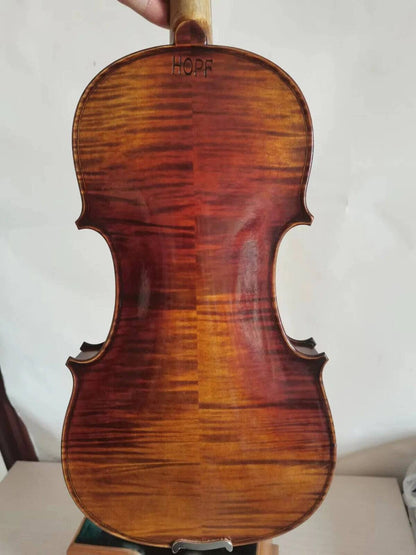 Master 4/4 violin HOPF model solid flamed maple back spruce top hand carved 2558 - ALL TRENDY STUFF