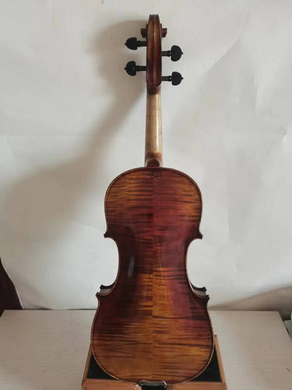 Master 4/4 violin HOPF model solid flamed maple back spruce top hand carved 2558 - ALL TRENDY STUFF