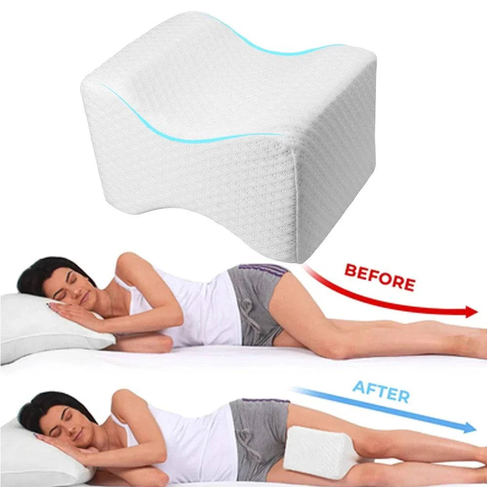 Memory Foam Knee Pillow Back Support Align Spine Pregnancy Body Pillows for Side Sleepers for Orthopedic Sciatica Back Leg Hip - ALL TRENDY STUFF