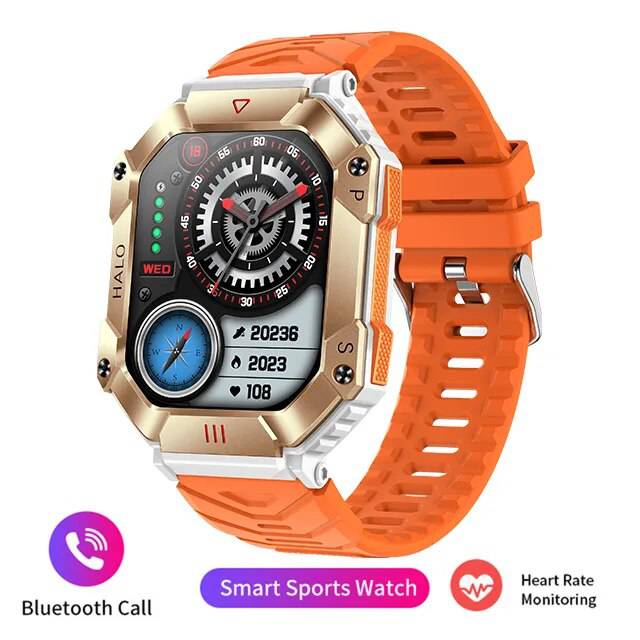 Men Smart Watch For Android IOS Fitness Watches Ip68 Waterproof Military Healthy Monitor AI Voice Bluetooth Call Smartwatch - ALL TRENDY STUFF