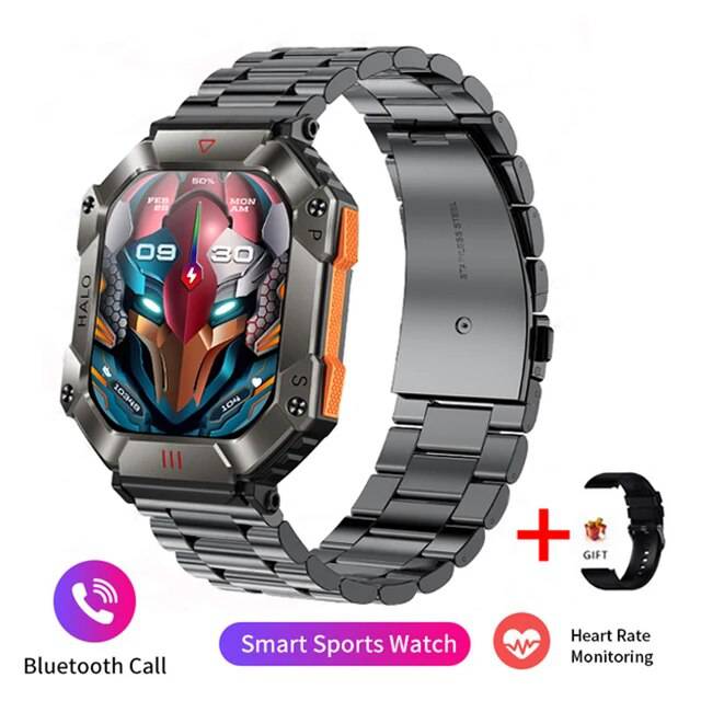 Men Smart Watch For Android IOS Fitness Watches Ip68 Waterproof Military Healthy Monitor AI Voice Bluetooth Call Smartwatch - ALL TRENDY STUFF