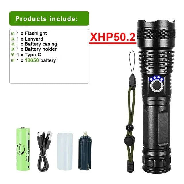 Most Powerful LED Flashlight USB Rechargeable Torch Light High Power Flashlight Tactical Lantern Long Shot Hand Lamp For Camping - ALL TRENDY STUFF