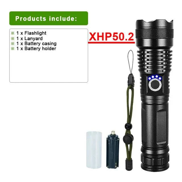 Most Powerful LED Flashlight USB Rechargeable Torch Light High Power Flashlight Tactical Lantern Long Shot Hand Lamp For Camping - ALL TRENDY STUFF