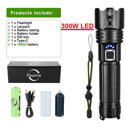 Most Powerful LED Flashlight USB Rechargeable Torch Light High Power Flashlight Tactical Lantern Long Shot Hand Lamp For Camping - ALL TRENDY STUFF