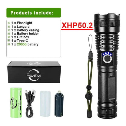 Most Powerful LED Flashlight USB Rechargeable Torch Light High Power Flashlight Tactical Lantern Long Shot Hand Lamp For Camping - ALL TRENDY STUFF