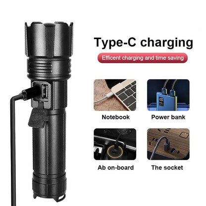 Most Powerful LED Flashlight USB Rechargeable Torch Light High Power Flashlight Tactical Lantern Long Shot Hand Lamp For Camping - ALL TRENDY STUFF