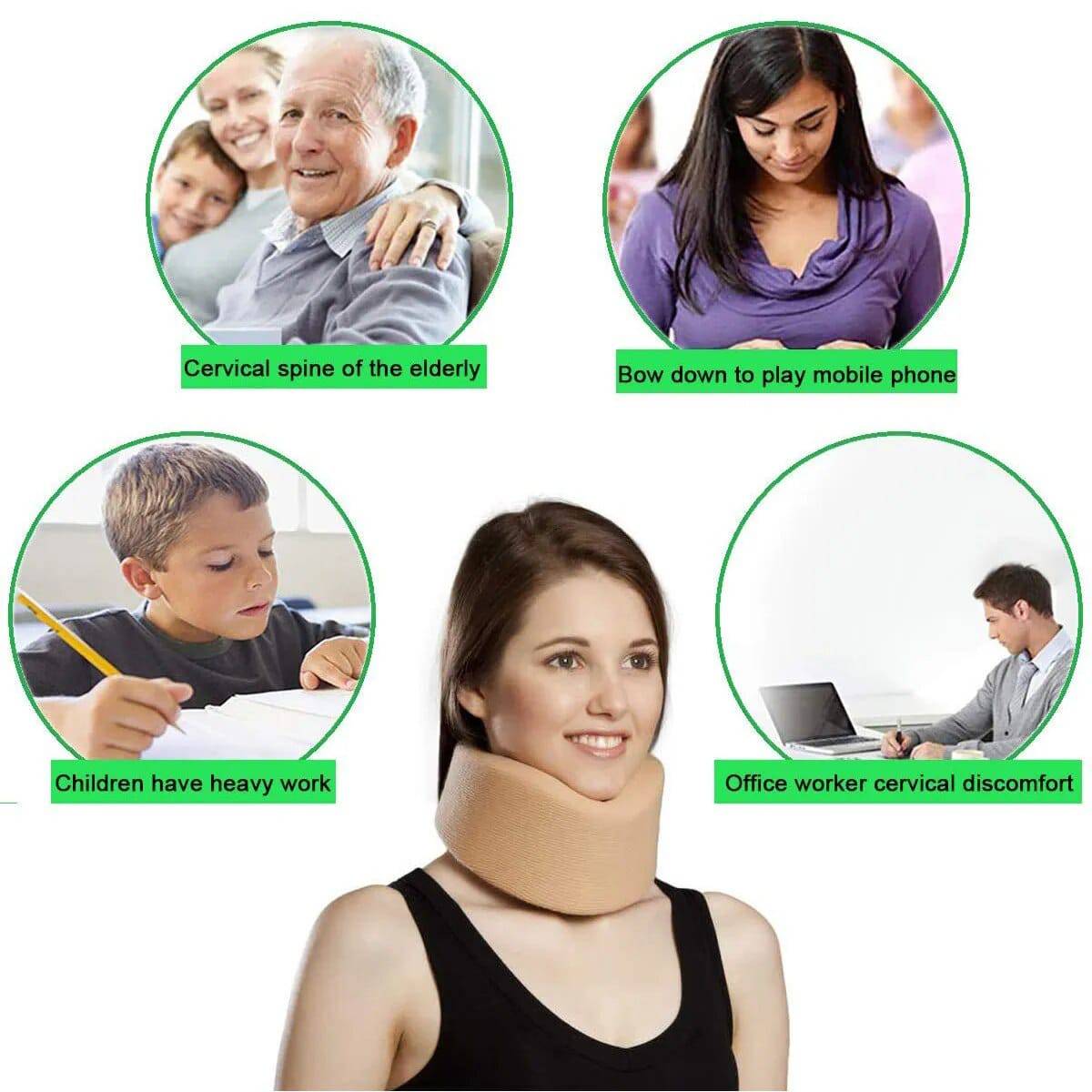 Neck Brace Foam Cervical Collar Adjustable Soft Support Collar for Men, Women and Sleeping, Relieves Pain and Pressure in Spine - ALL TRENDY STUFF