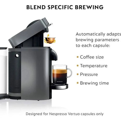 Nespresso VertuoPlus Deluxe Coffee and Espresso Machine by De'Longhi with Milk Frother, Titan,Gray - ALL TRENDY STUFF