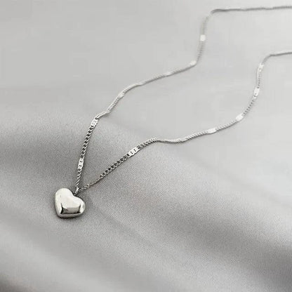 Cross-border Couple Clavicle Chain Geometric Heart-shaped Light Luxury Temperament Simple Sweet Love Pendant Necklace Jewelry - ALL TRENDY STUFF