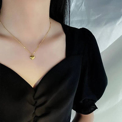 Cross-border Couple Clavicle Chain Geometric Heart-shaped Light Luxury Temperament Simple Sweet Love Pendant Necklace Jewelry - ALL TRENDY STUFF