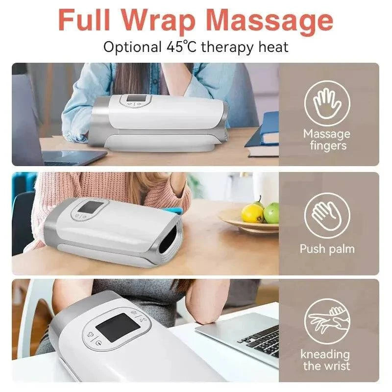 Hand Massager Acupoint Massage Heated Physiotherapy Air Compression Massage Palm Massager Finger Wrist Spa Relax Pain Relief - ALL TRENDY STUFF