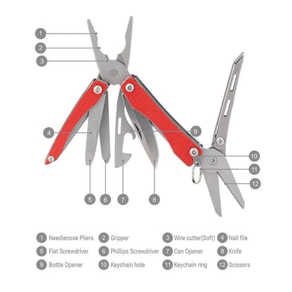 NexTool Mini Flagship Red/Green 10 IN 1 Multi Functional Folding EDC Hand Tool Screwdriver Mini Pliers Bottle Opener Outdoor - ALL TRENDY STUFF