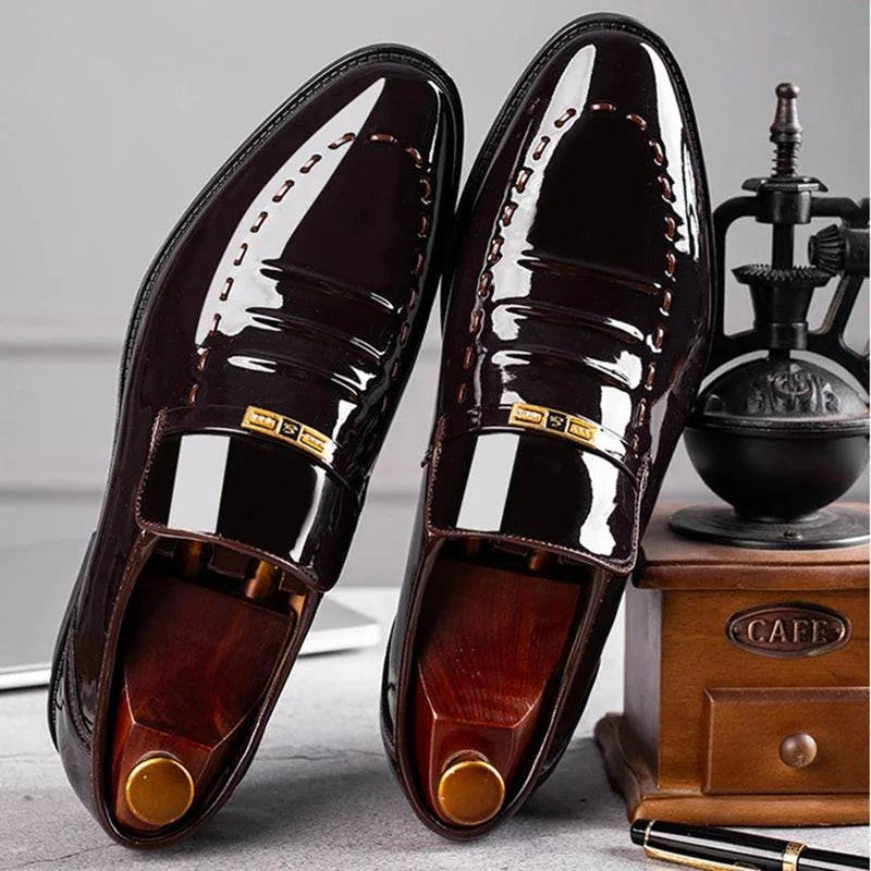 Patent Leather Men Dress Shoes Classic Formal Leather Shoes for Men Formal Office Work Shoes Men Party Oxfords Business Shoes - ALL TRENDY STUFF