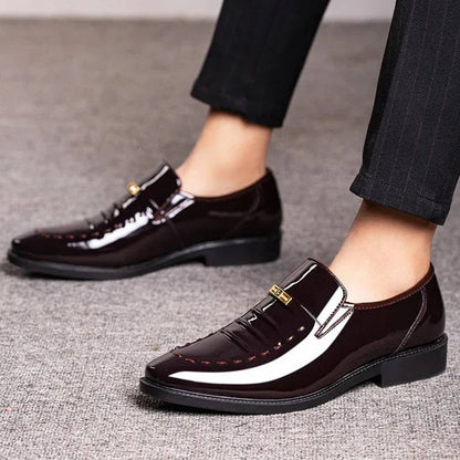 Patent Leather Men Dress Shoes Classic Formal Leather Shoes for Men Formal Office Work Shoes Men Party Oxfords Business Shoes - ALL TRENDY STUFF