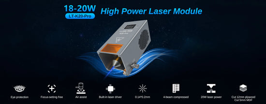 LASER TREE 20W/10W/5W/4W Laser Head For CNC Engraver Wood Cutting DIY Laser Tools 450nm TTL/ PWM Blue Light Laser Module