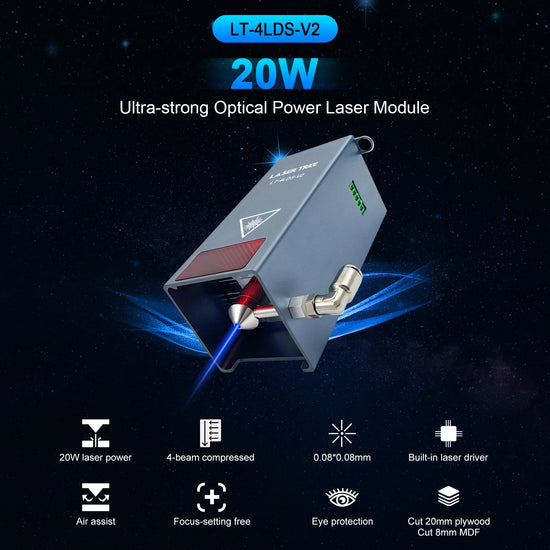 LASER TREE 20W/10W/5W/4W Laser Head For CNC Engraver Wood Cutting DIY Laser Tools 450nm TTL/ PWM Blue Light Laser Module