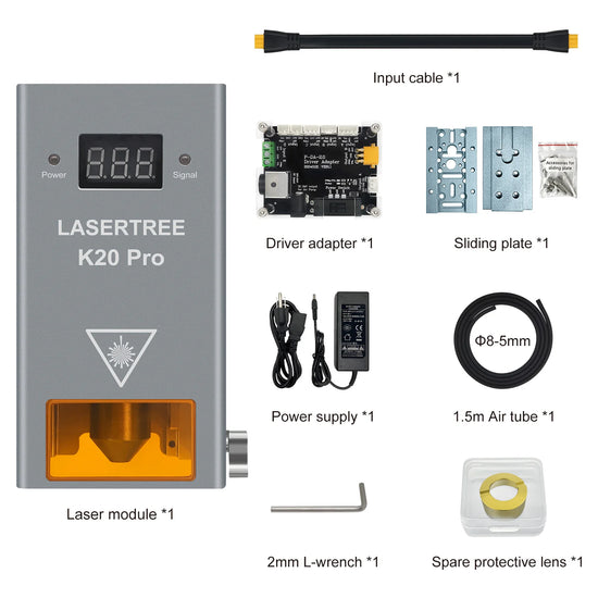 LASER TREE 20W/10W/5W/4W Laser Head For CNC Engraver Wood Cutting DIY Laser Tools 450nm TTL/ PWM Blue Light Laser Module