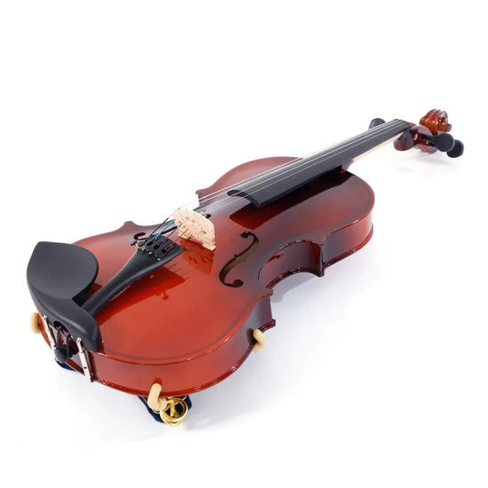 GV100 4/4 Acoustic Violin Case Bow Rosin Strings Shoulder Rest  Natural
