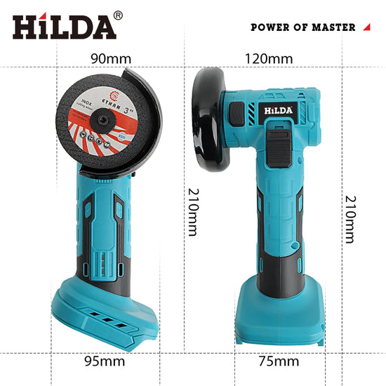 HILDA 12V Miniature Rechargeable Mini Angle Grinder with Battery Cutting Blade Polishing Grinder for Cutting Diamond Cordless
